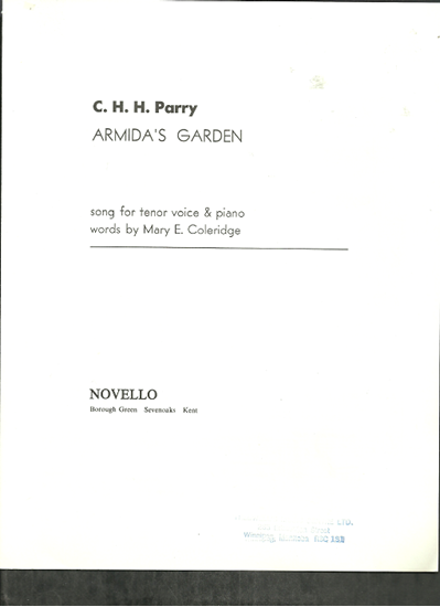 Picture of Armida's Garden, C. H. H. Parry, tenor vocal solo