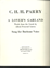 Picture of A Lover's Garland, C. H. H. Parry, baritone voice solo