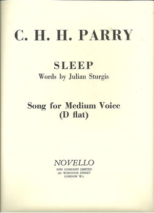 Picture of Sleep, C. H. H. Parry, medium voice solo