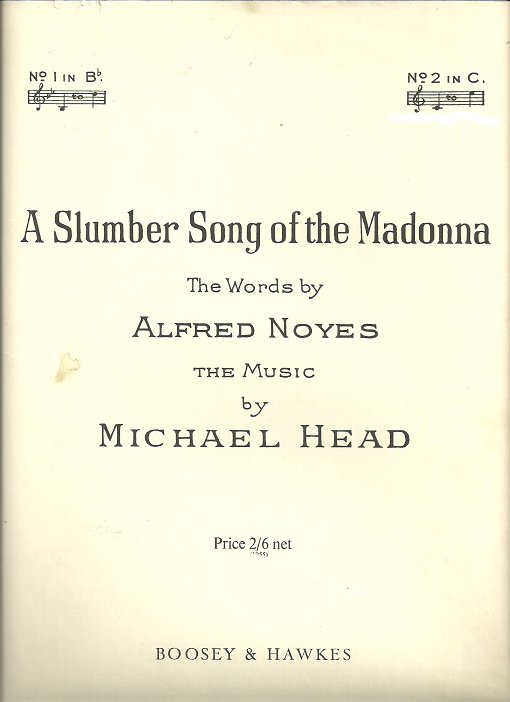 Tredwells-Music.com|Slumber Song of the Madonna(A), Michael Head, low ...