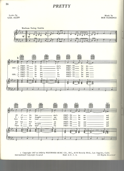 Picture of Pretty, Gail Allen & Bob Florence, sheet music