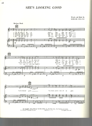 Picture of She's Looking Good, Rodger Collins, sheet music