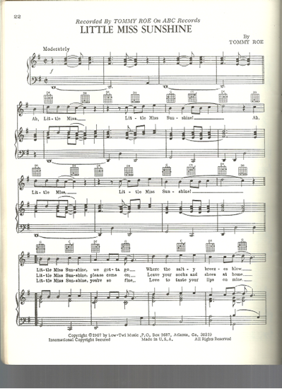 Picture of Little Miss Sunshine, written & recorded by Tommy Roe