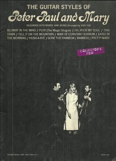Picture of The Guitar Styles of Peter Paul and Mary, sheet music songbook