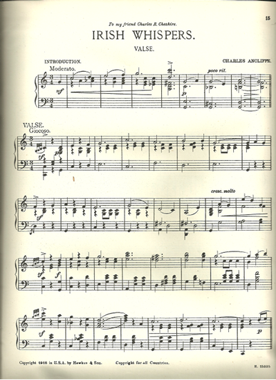 Picture of Irish Whispers, Charles Ancliffe, piano solo 