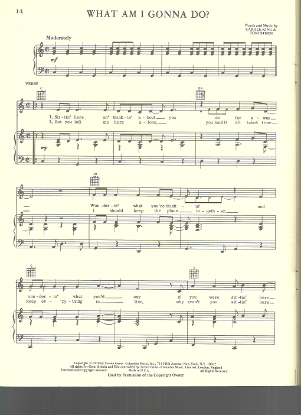Picture of What Am I Gonna Do, Carole King & Toni Stern, recorded by Smith, sheet music