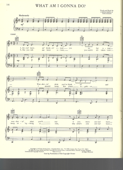 Picture of What Am I Gonna Do, Carole King & Toni Stern, recorded by Smith, sheet music