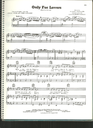 Picture of Only for Lovers (Pour les amants), Claude Leveillee & Louis G. Carrier, sheet music
