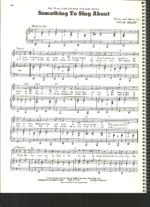 Picture of Something to Sing About, Oscar Brand, sheet music