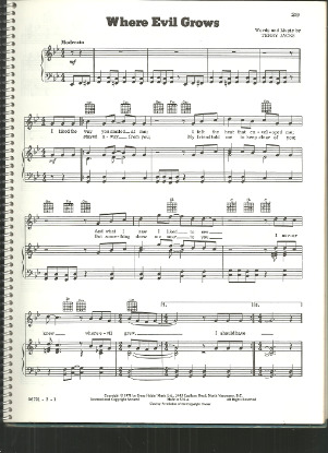 Picture of Where Evil Grows, Terry Jacks, recorded by The Poppy Family, sheet music