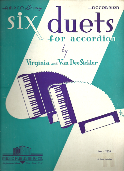 Picture of Six Duets for Accordion, Virginia & Van Dee Sickler, sheet music folio