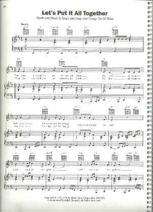 Picture of Let's Put it All Together, Hugo, Luigi & George David Weiss, recorded by The Stylistics, sheet music