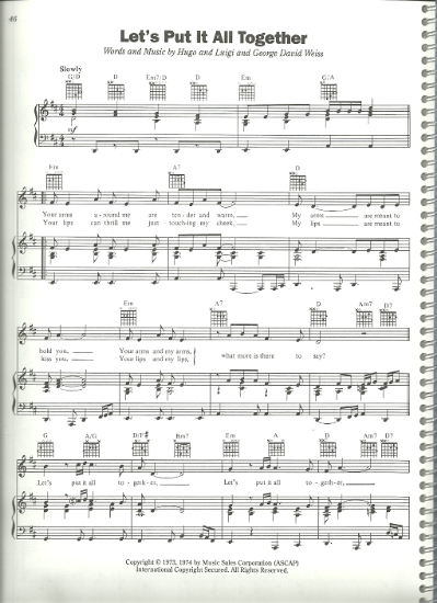 Picture of Let's Put it All Together, Hugo, Luigi & George David Weiss, recorded by The Stylistics, sheet music