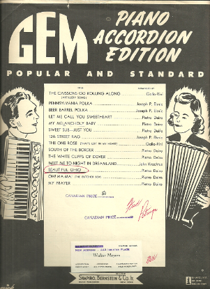 Picture of Beautiful Ohio, Ballard MacDonald & Mary Earl, arr. Pietro Deiro for accordion solo sheet music