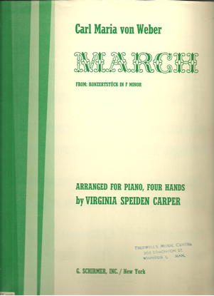 Picture of March from Konzertstuck in f minor, Carl Maria von Weber, arr. Virginia Carper, piano duet 