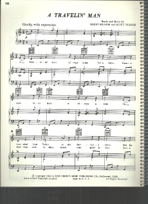 Picture of A Travelin' Man, Harry Nilsson & Scott Turner, recorded by The New Christy Minstrels, sheet music, pdf copy