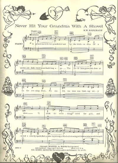 Picture of Never Hit Your Grandma with a Shovel, H. W. Hanemann, sheet music
