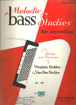 Picture of Melodic Bass Studies for Accordion Volume 1, Virginia & Van Dee Sickler, sheet music folio