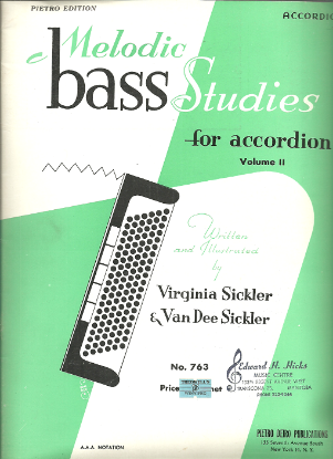 Picture of Melodic Bass Studies for Accordion Volume 2, Virginia & Van Dee Sickler, sheet music folio