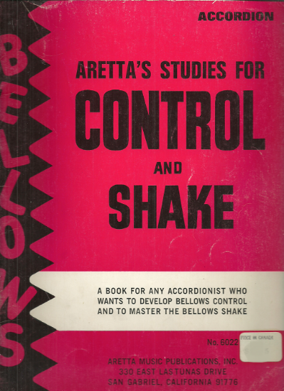 Picture of Aretta's Studies for Control & Shake, Anthony Aretta, accordion solo, sheet music folio