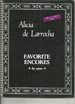 Picture of Alicia de Larrocha, Favorite Encores, piano solo folio