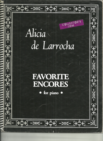 Picture of Alicia de Larrocha, Favorite Encores, piano solo folio