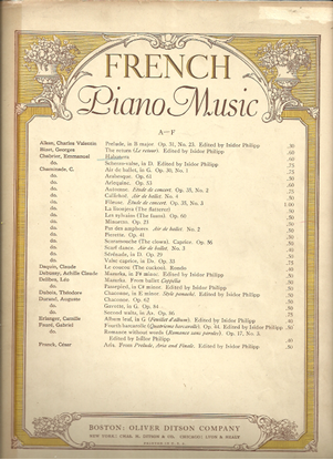 Picture of Habanera, Emmanuel Chabrier, piano solo