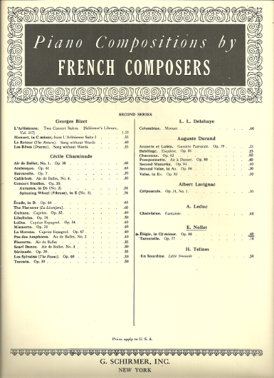 Picture of Elegie, E. Nollet Op. 88, piano solo sheet music
