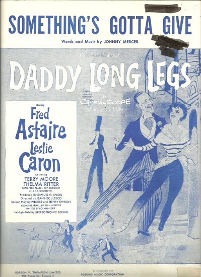 Picture of Something's Gotta Give, from movie "Daddy Long Legs", Johnny Mercer, sung by Fred Astaire, original sheet music