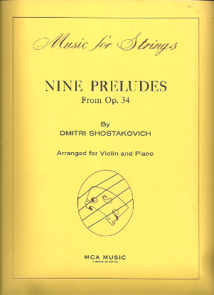 Picture of Nine Preludes from Opus 34, Dmitri Shostakovich, transcr. D. Tsiganov, violin & piano, sheet music folio