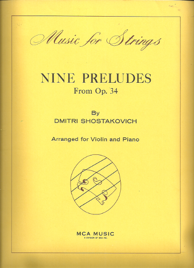 Picture of Nine Preludes from Opus 34, Dmitri Shostakovich, transcr. D. Tsiganov, violin & piano, sheet music folio
