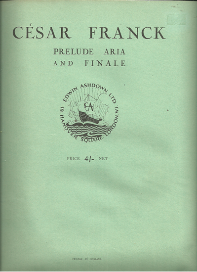 Picture of Cesar Franck, Prelude Aria and Finale, piano solo