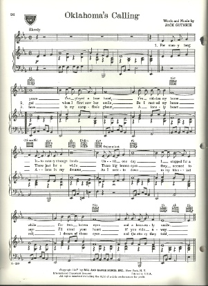 Picture of Oklahoma's Calling, Jack Guthrie, sheet music
