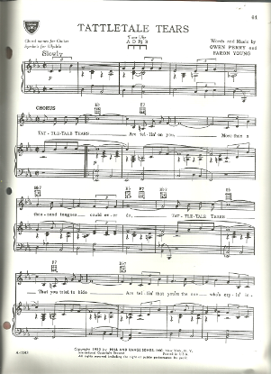 Picture of Tattletale Tears, Owen Perry & Faron Young, recorded by Faron Young, sheet music