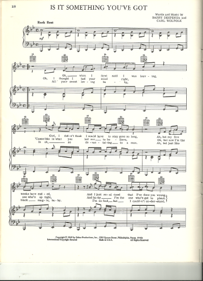 Picture of Is It Something You've Got, Barry Despenza & Carl Wolfolk, recorded by Tyrone Davis, sheet music