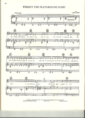 Picture of Where's the Playground Susie, Jimmy Webb, recorded by Glen Campbell, sheet music