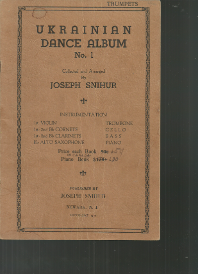 Picture of Ukrainian Dance Album No. 1, arr. Joseph Snihur, trumpet sheet music folio