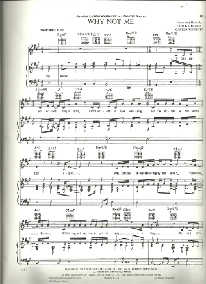 Picture of Why Not Me, Fred Knoblock & Carson Whitsett, recorded by Fred Knoblock, sheet music