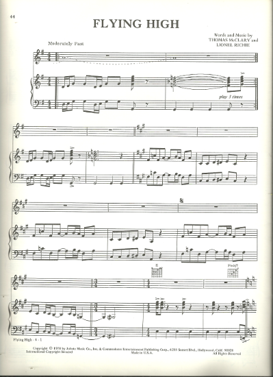 Picture of Flying High, Thomas McClary & Lionel Richie, recorded by The Commodores, sheet music