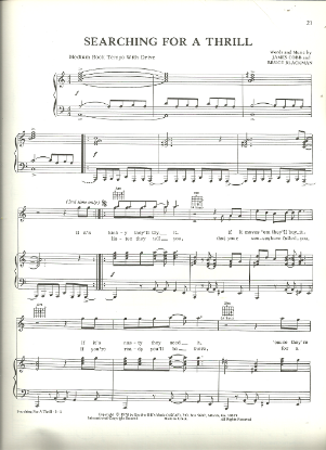 Picture of Searching for a Thrill, James Cobb & Bruce Blackman, recorded by Starbuck, sheet music