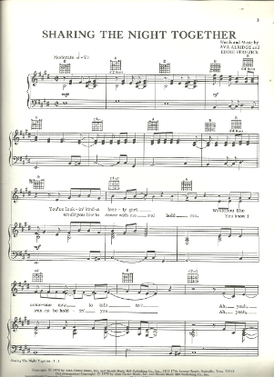 Picture of Sharing the Night Together, Ava Aldridge & Eddie Struzick, recorded by Dr. Hook, sheet music