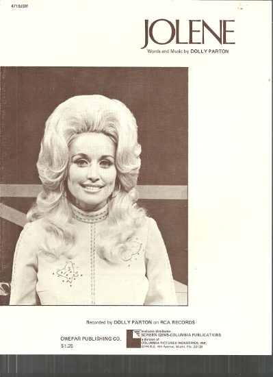 Picture of Jolene, written & recorded by Dolly Parton, sheet music