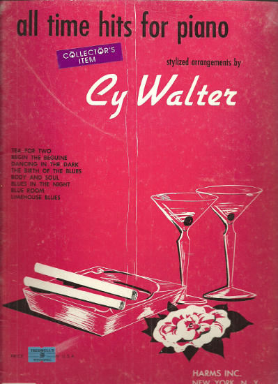 Picture of All Time Hits for Piano, stylized by Cy Walter, piano solo, sheet music folio, coil bound