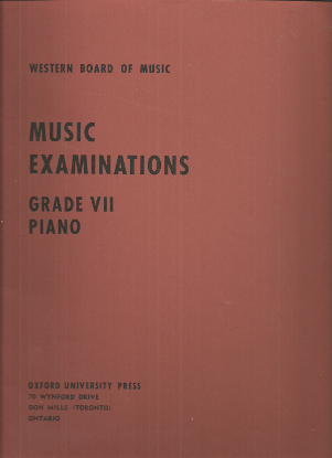 Picture of Western Board of Music, Grade 7 Piano Exam Book, 1968 Edition, piano solo sheet music folio