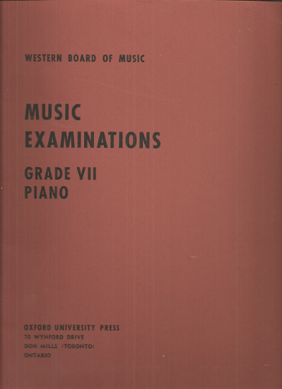 Picture of Western Board of Music, Grade 7 Piano Exam Book, 1968 Edition, piano solo sheet music folio