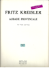 Picture of Aubade Provencale in the Style of Louis Couperin, Fritz Kreisler, violin solo 