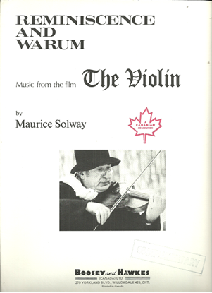Picture of Reminiscence and Warum, from film "The Violin", Maurice Solway, violin solo 