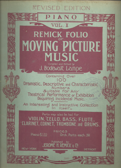 Picture of Remick Folio of Moving Picture Music Vol. 1, J. Bodewalt Lampe, piano solo sheet music folio