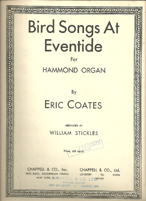 Picture of Bird Songs at Eventide, Eric Coates, arr. William Stickles, Hammond organ solo sheet music