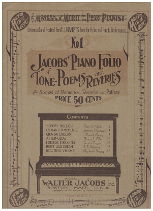 Picture of Modern Melodies of Merit for the Photo Play Pianist, Jacobs Piano Folio of Tone Poems & Reveries No. 1, Walter Jacobs, piano solo, sheet music folio